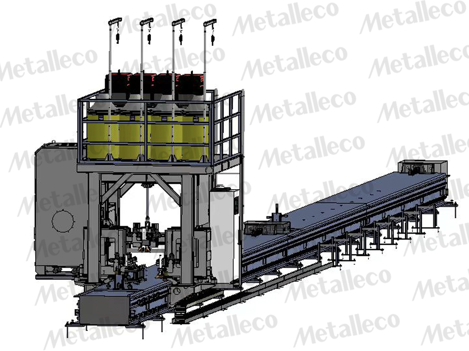 Four-shot welding machine for boom